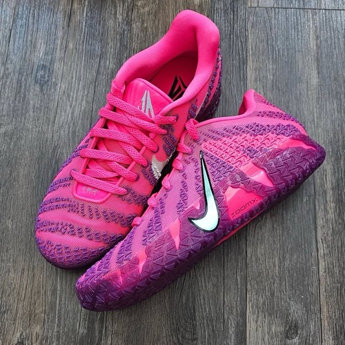 Nike Pink Purple Low Top Mesh Athletic Sneakers Basketball Breathable Men's - Picture 1 of 1