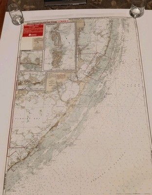 Upper Florida Keys (2 Sides) Standard  Navigation Waterproof Chart #33  25 x 38 