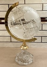 Lead Crystal Earth Globe Hand Blown Germany Crystal Glass Industries