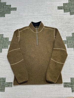 Kuhl Sweater Mens Medium Brown Knit Hiking Quarter Zip Thermocore 