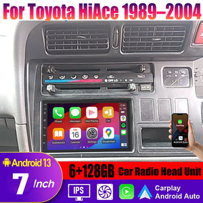 Wireless Carplay Android Auto Head Unit Car Radio Kit For Toyota HiAce 1989 2004