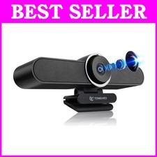 4K Wide-Angle Webcam with Dual Mics  Speaker
