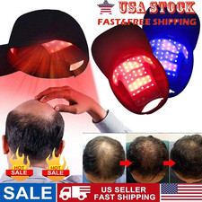 Blue Red Near Infrared 48 LED Light Therapy Cap Hair Regrowth Pain Relief Hat US