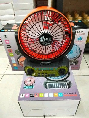 Epe FP-356-S Rotatable Table/Desk Fan Orange Black Wireless Speaker FM Radio USB