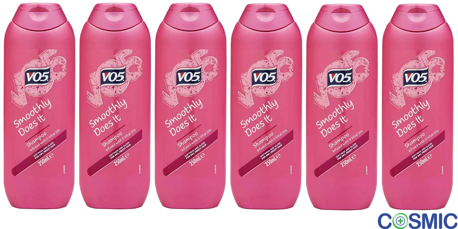 6 X VO5 Smoothly Does It Shampoo Infused With 5 Vital Oils 250ml