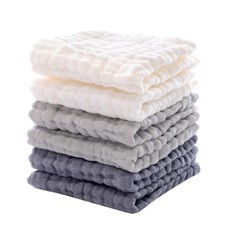 Baby Washcloths Soft Face Cloths Newborn Absorbent Bath Pack of 6 12x12in Grey