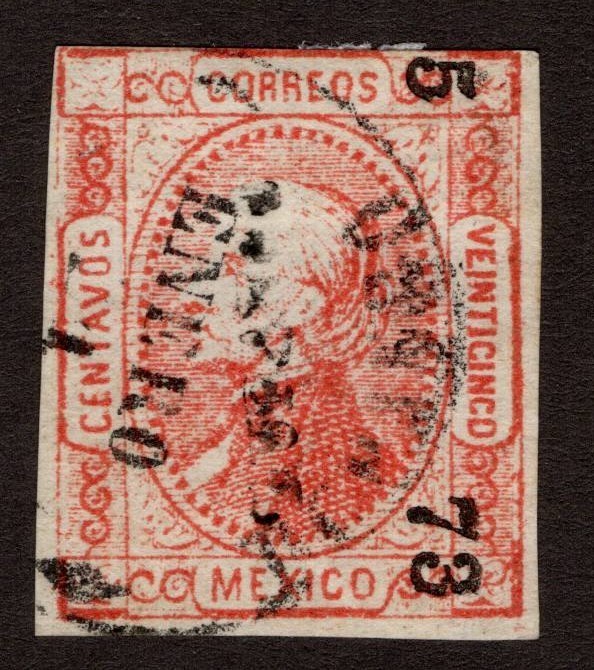 Mexico 1872 Issue 95 Used 5 73 Campeche with Half Moire
