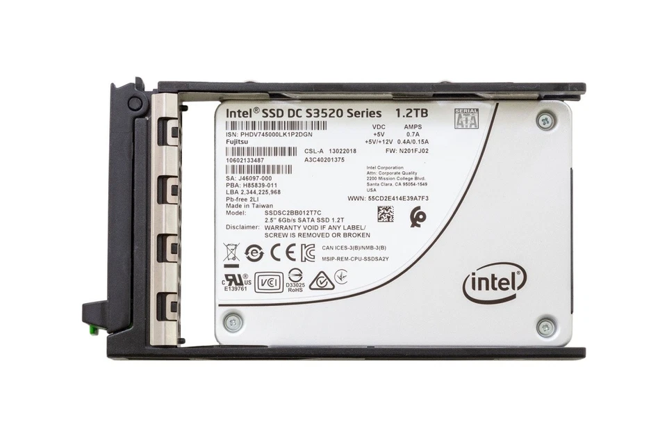 Fujitsu 1.2TB 6G SATA SSD, 2.5 Zoll SFF Festplatte, inkl. Rahmen A3C40179841 - Bild 3 von 3