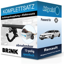 Für Renault Megane Kombi 20- BRINK Anhängerkupplung abnehmbar + 13polig E-Satz