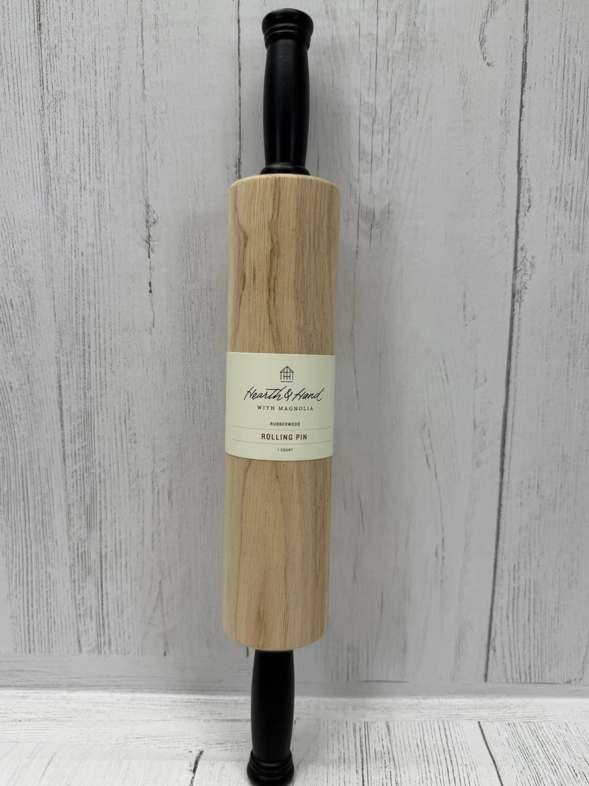 Hearth & Hand Magnolia Rubberwood Rolling Pin Black Handles
Opens in a new window or tab