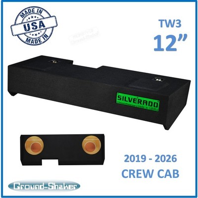 Chevy Silverado CREW Cab 2019 - 2026 12'' Sub Subwoofer Enclosure JL Audio TW3