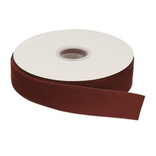 Velvet Ribbon 1 Inch x 25 Yard Single Face Spool Silky Brown