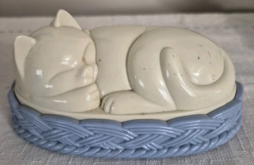 Vintage Cat Lint Brush Avon Cozy Kitty In Basket Kitten 5.5x2.5x3