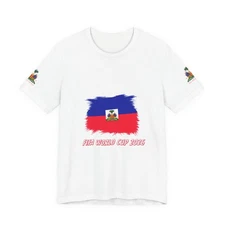 Haiti Flag Brushstroke Tee | FIFA World Cup 2026, Haitian Flag Sleeves