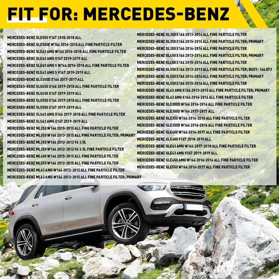 2x Activated Carbon Cabin Air Filter For Mercedes-Benz ML250 ML350 ML400 W166 US - Image 2 of 4