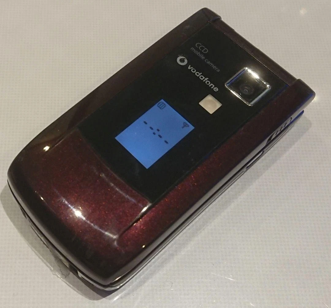 Sharp Vodafone V301Sh Brown Red Japanese Flip Phone Garakei Keitai