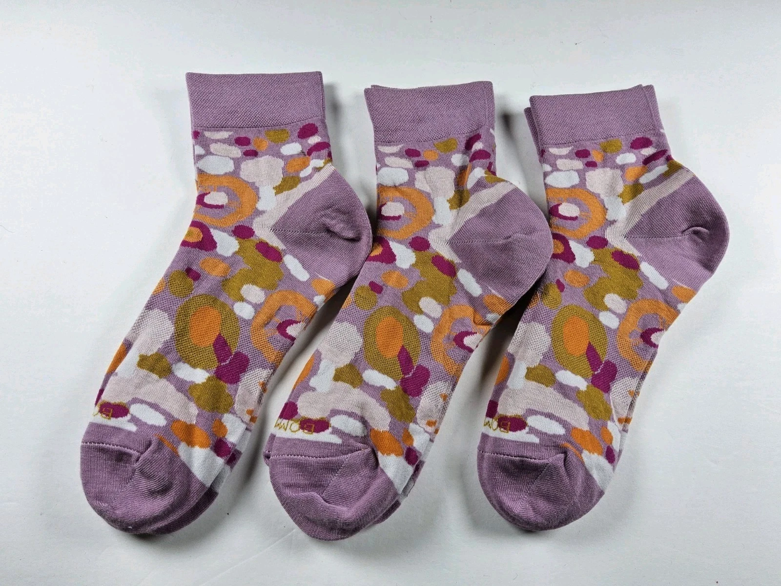 Bombas Lightweight Quarter Socks Lot Of 3 Pairs Floral Size L