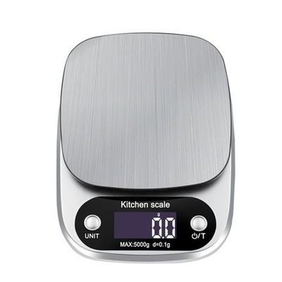 Hochpräzise digitale Küchenwaage 5 kg mit LCD-Display, Edelstahlpfanne