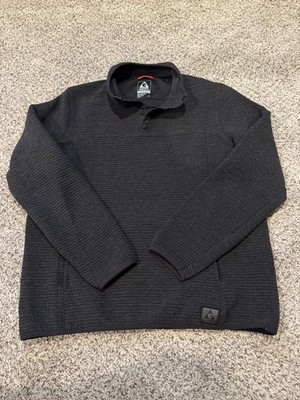 Gerry Weber Mens Large Ottoman 1/4 Snap Pullover Ribbed Sweatshirt Dark Gray 