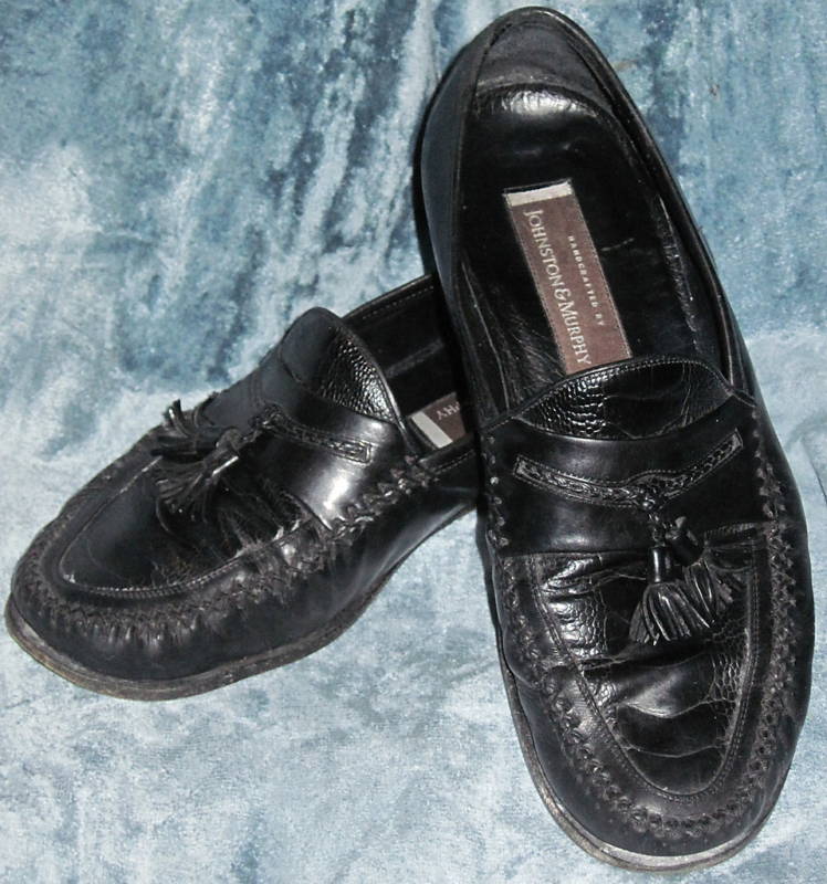 靴 27cm JOHNSTON MURPHY / made in Italy / 9 JOHNSTON & MURPHY ITALIAN TASSEL LOAFER SHOES 9 M BLACK made