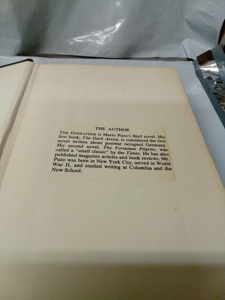 Крестный отец ВИНТАЖНЫЙ 1-Е ИЗДАНИЕ В ТВЕРДОМ ПЕРЕПЛЕТЕ MARIO PUZO 1969 - Изображение 3 из 4
