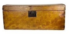 19th Century New England Grain Painted Domed Trunk