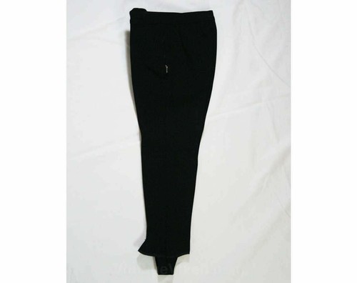 Size 8 Boy's Black Ski Pant - Nice Quality 1950s 60s Winter Stretch Stirrup Pant - Picture 2 of 4