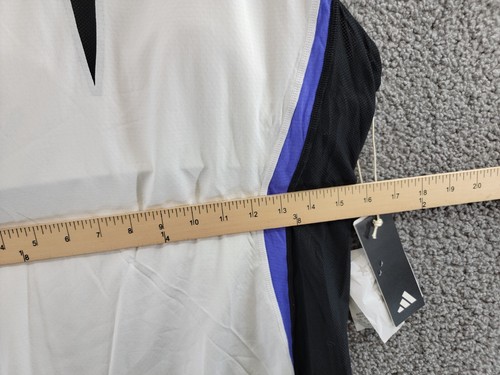 Adidas Sleeveless Y-Tank Tennis Top Women's L White/Black/Cobalt Blue Pullover~ - Picture 6 of 15