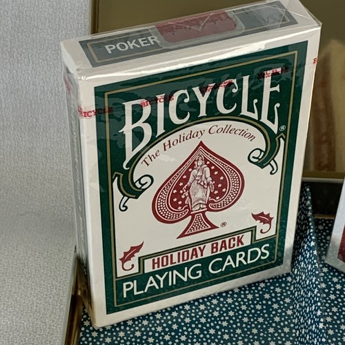 BICYCLE HOLIDAY PLAYING CARDS, 2 SEALED DECKS IN COLLECTIBLE TIN W/SLEEVE, 1990S - Picture 6 of 7