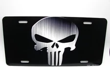 SKULL METAL CAR NOVELTY LICENSE PLATE AUTO TAG