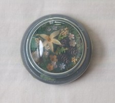Vintage Round Dome Magnifying Glass Dry Flowers Paperweight