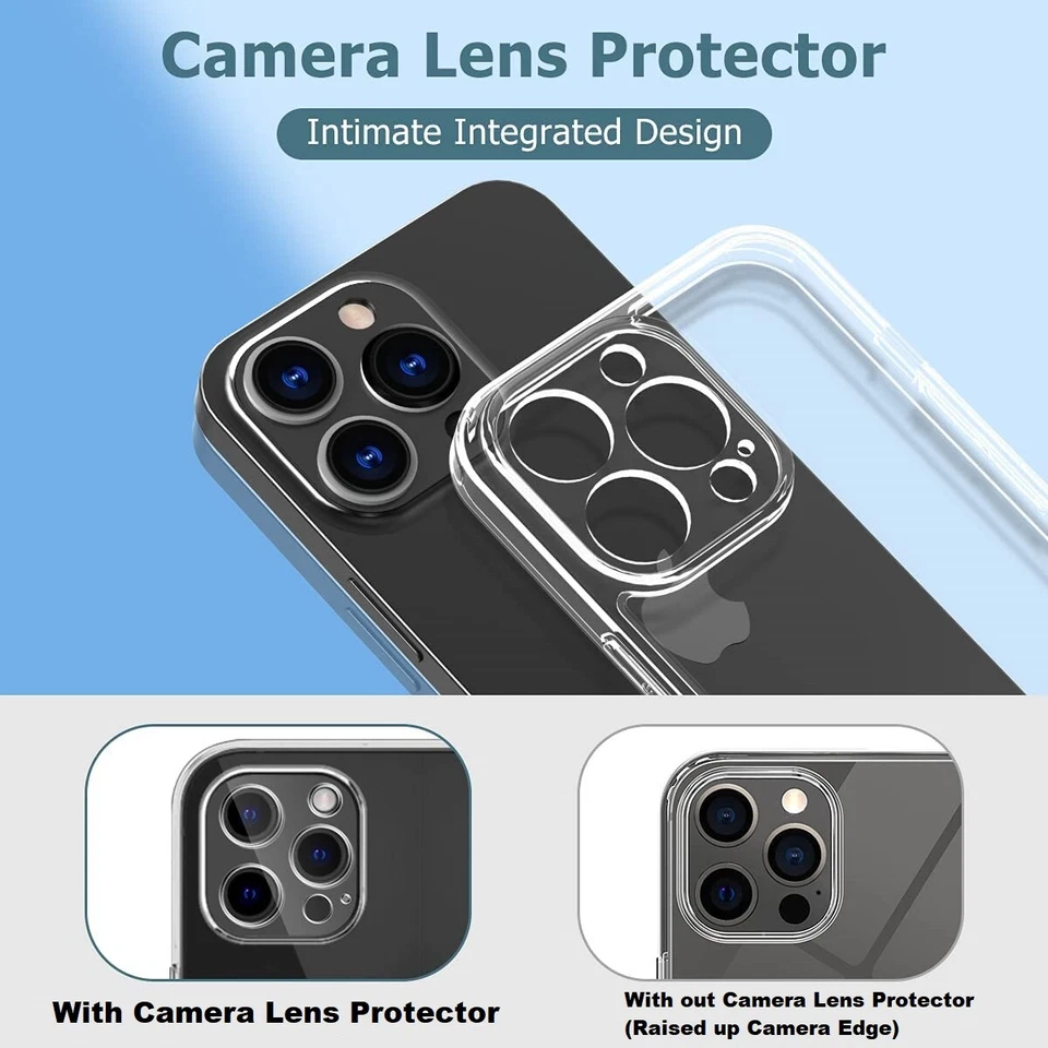 Funda Para iPhone 14 13 12 11 PRO MAX XR XS Cristal Transparente Suave TPU Foto 2 de 4