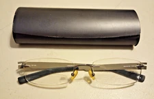 Totally Rimless Classics TR-140 CBG Eyeglasses Frame 3 PIECE RIMLESS Carbon/Gray