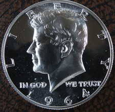 1964 Proof Kennedy Silver Half Dollar 90% US Mint Coin 50C