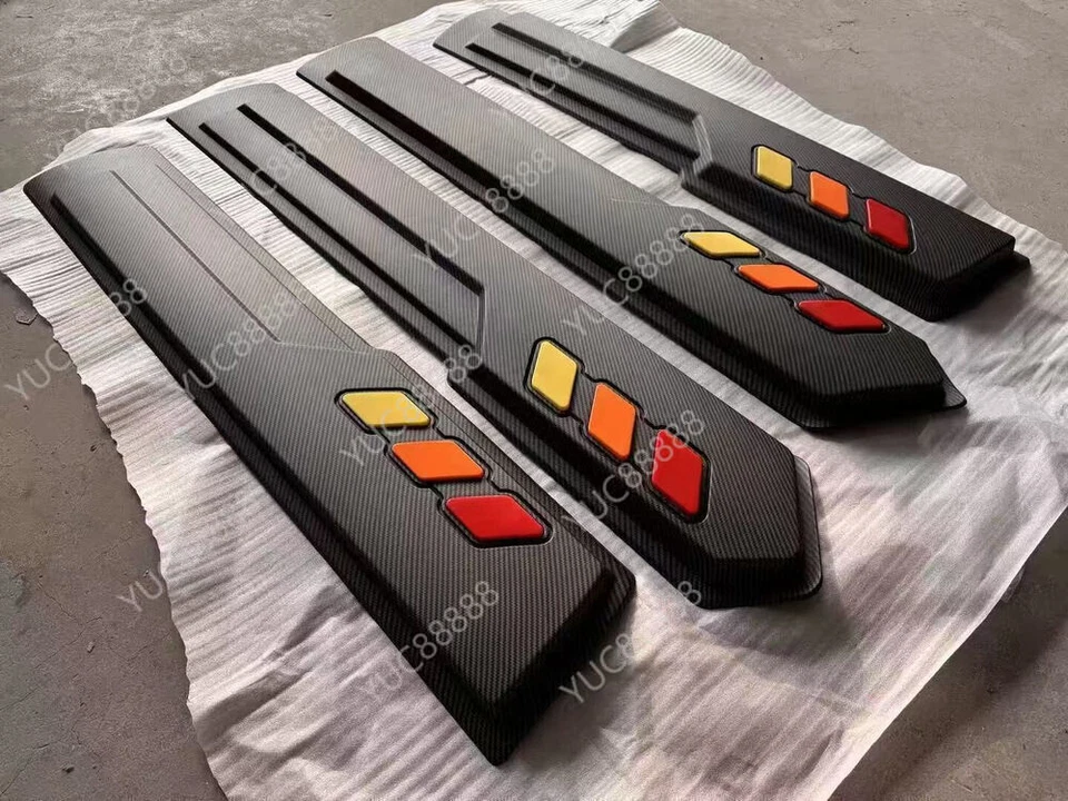 FOR 2016-2023 Toyota Tacoma ABS Carbon Fiber Door Molding Trims Protect Plate — 第 2/4 张图片