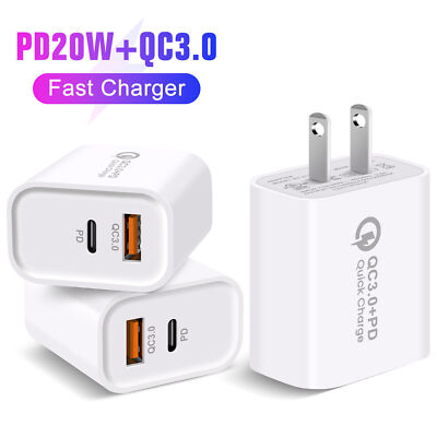 For iPhone 16e 15 14 13 12 11 Pro Max Xs XR 20W Type C USB Fast Wall Charger Lot