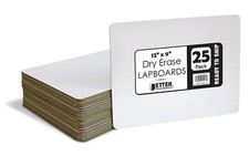 Premium 25-Pack Dry Erase Lapboards 9x12 Double-Sided Boards for Classroom Use
