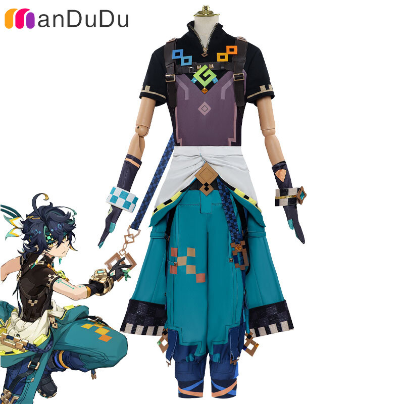 GenshinImpact Kinich Disfraz Vestido Fiesta de Santidad Pelucas Animación utilería
