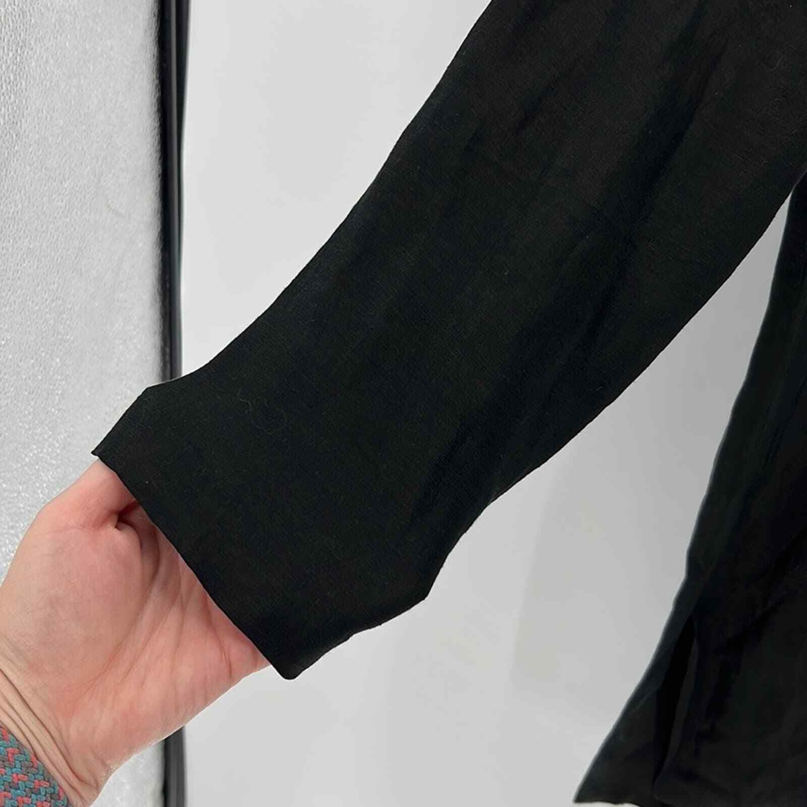 Eileen Fisher Silk Linen Tunic - Black - Medium - image 12
