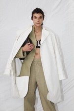 Celine Double Layer Trench Coat Collarless Blazer Jacket Summer 2018 Phoebe  New