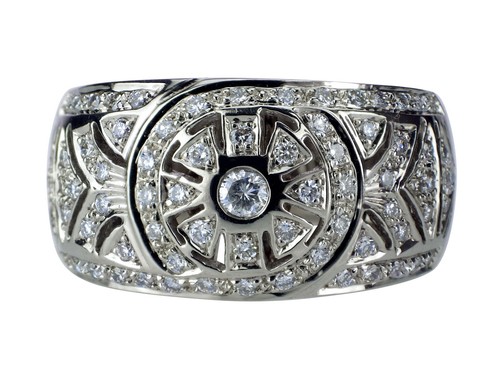 18 K 750 Weißgold 1,0 ct Brillant Damen Herren Massiver Ring 11,4 gr ! - Bild 2 von 7