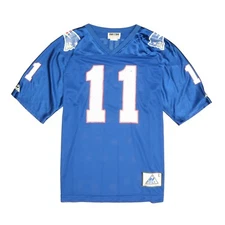 Vintage New England Patriots Drew Bledsoe Apex One Jersey Size Large Blue NFL