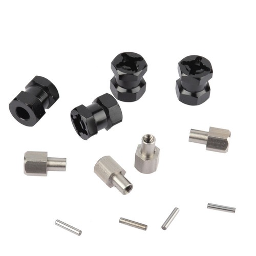 4Pcs Alloy Wheel Hub Hex 12mm Extension Adapter for 1/10 RC Car SCX10 RC4WD D90 - Picture 7 of 13