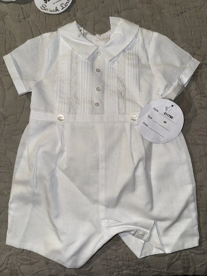 NUEVO. NUEVO CON ETIQUETAS Sarah Louise 6 Meses Bautizo Niño Trajes Y Sombrero Foto 2 de 4