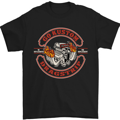 Go Custom Dragstrip Hot Rod Hotrod Dragster Herren T-Shirt 100% Baumwolle