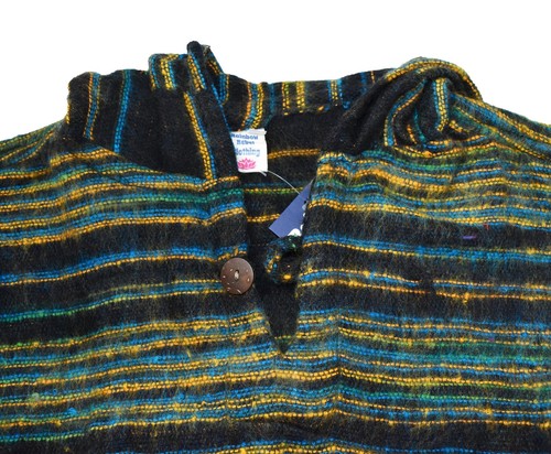 Striped Fleece Hoody Pattern Acrylic M L XL 2XL 3XL Hippy Boho Plus Size Ethnic - Picture 2 of 2