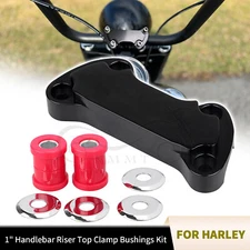 1" Handlebar Riser Top Clamp Cover w/ Bushings For Harley Softail FXST EFI FXSTI