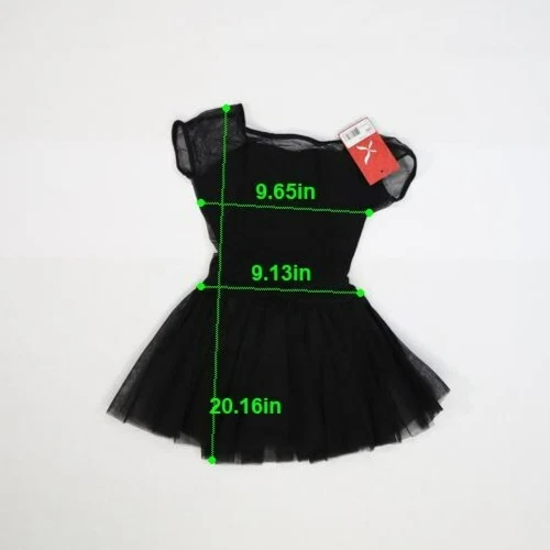 Capezio Keyhole Back Tutu Dress Short Sleeve Mesh Watch Black Youth Girls I - Image 2 of 4