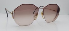 Vintage Silhouette M6056 Gold Purple Oval Half-Rim Sunglasses FRAMES ONLY