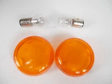OEM Amber Bullet Turn Signal Light Lens Cover Cap Harley Sportster Softail 96-21